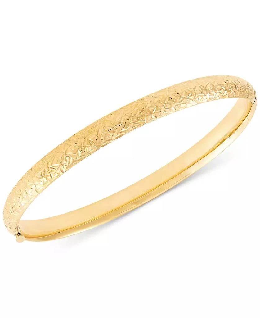 商品Macy's|Textured Bangle Bracelet in 10k Gold, White Gold and Rose Gold,价格¥4188,第1张图片