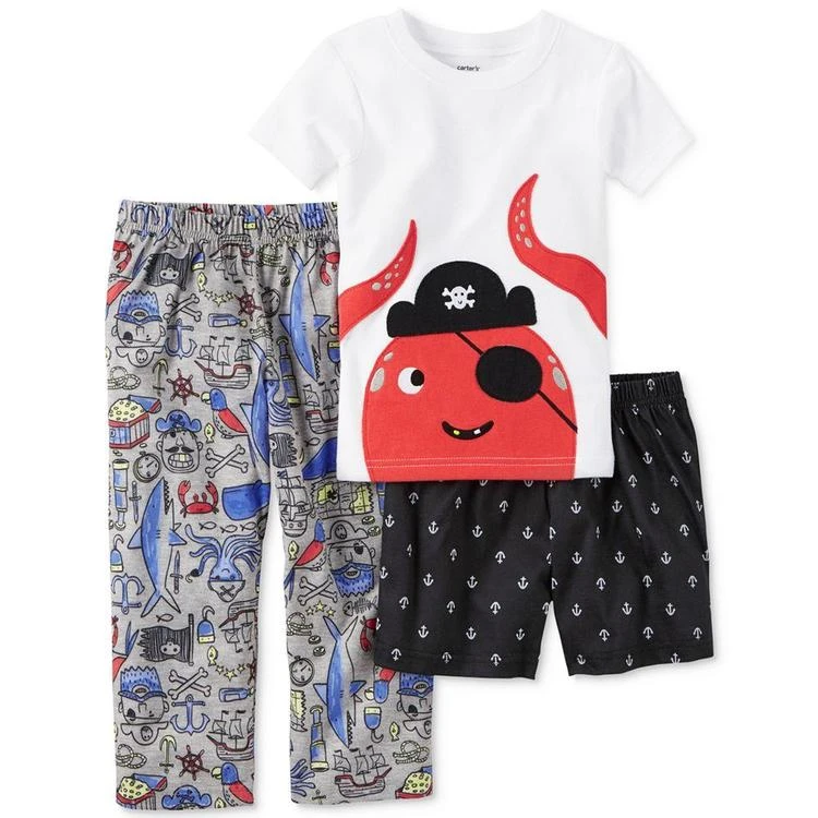 商品Carter's|幼儿3-Pc. Captain Pirate Pajama Set, Toddler Boys (2T-5T),价格¥91,第2张图片详细描述