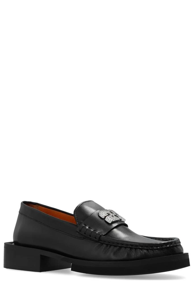 商品Ganni|Ganni Logo Plaque Slip-On Loafers,价格¥2900,第2张图片详细描述