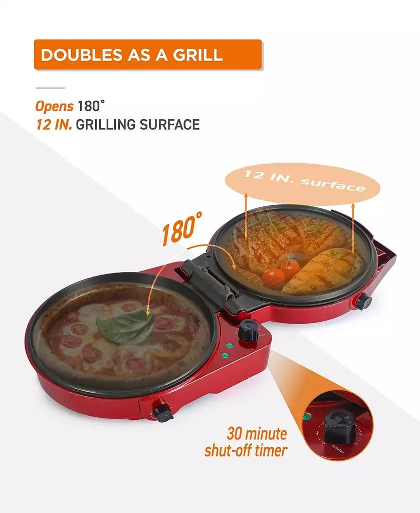 商品Commercial Chef|Countertop Pizza Maker, Indoor Electric Countertop Grill, Quesadilla Maker with Timer,价格¥903,第2张图片详细描述