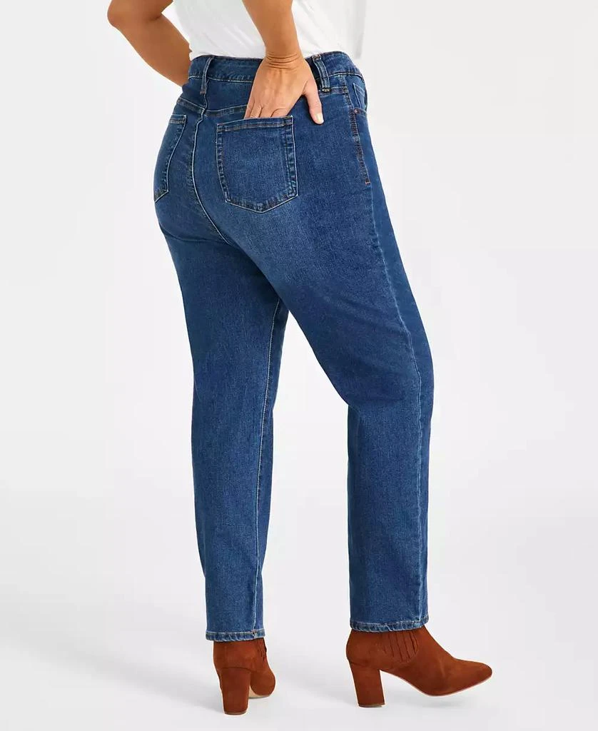 商品Style & Co|Plus Size High-Rise Straight-Leg Jeans, Exclusively at Macy's,价格¥111,第5张图片详细描述