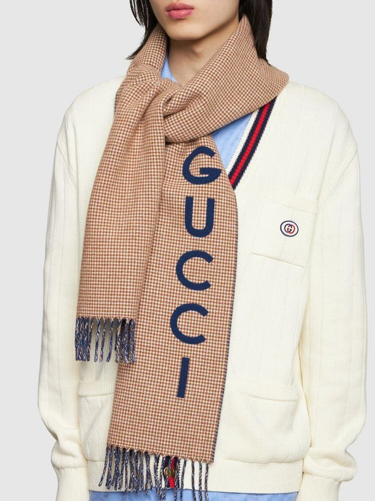 商品Gucci|Pied De Poule Wool Blend Scarf,价格¥3747,第1张图片