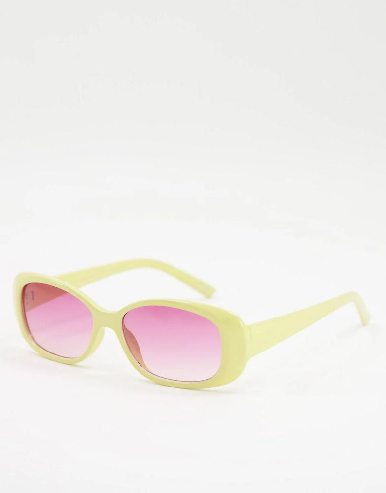商品ASOS|ASOS DESIGN oval sunglasses with pink lens,价格¥71,第1张图片