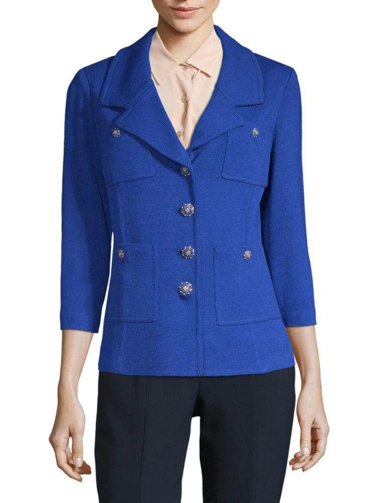 商品St. John|Santana Knitted Notch Lapel Jacket,价格¥5184,第1张图片