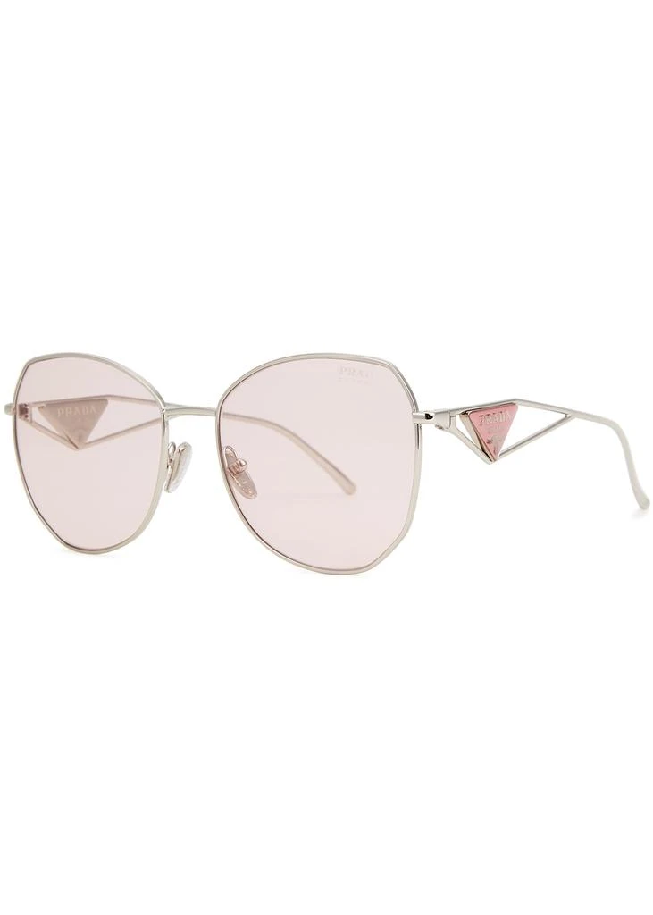 商品Prada|Silver-tone oval-frame sunglasses,价格¥2418,第1张图片