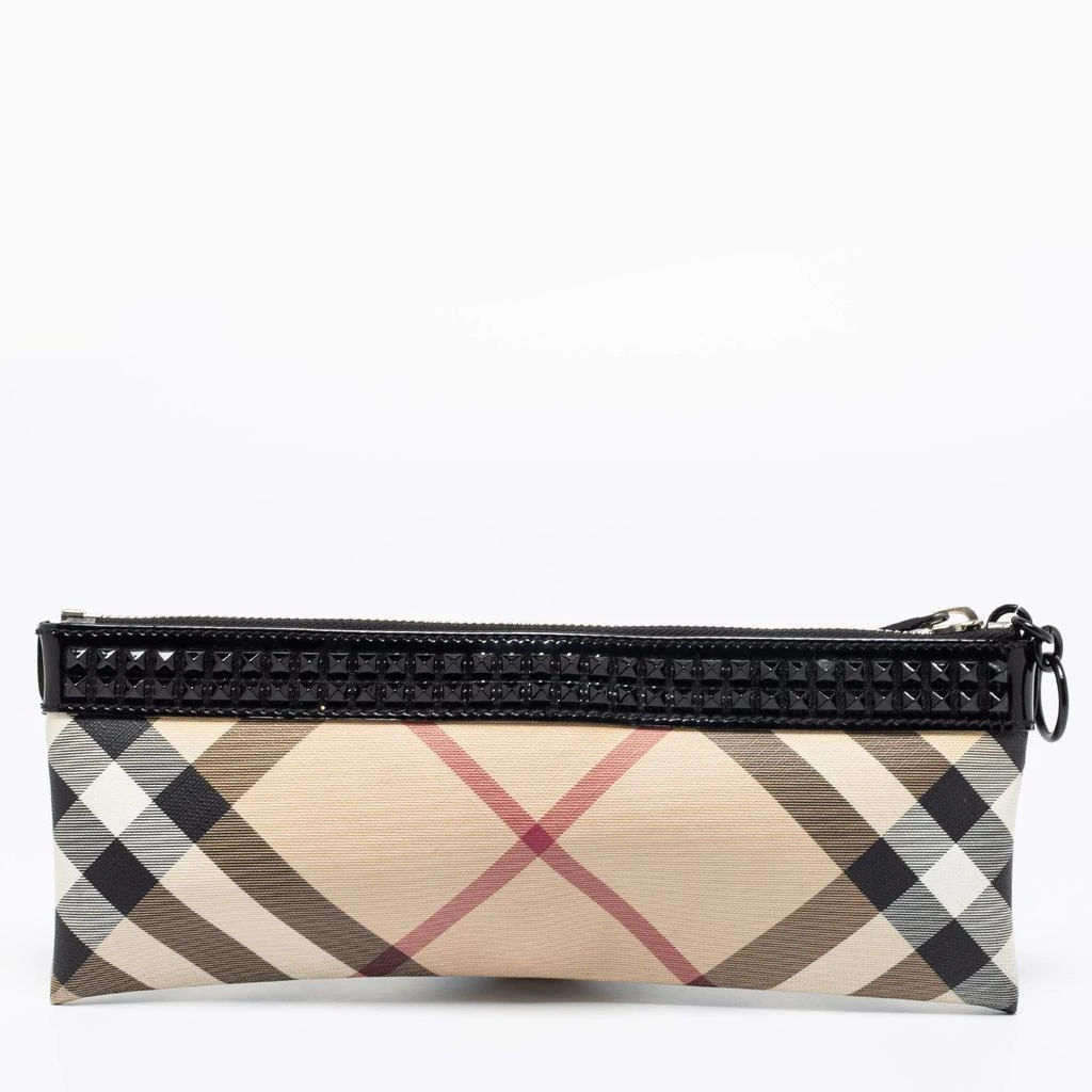 商品[二手商品] Burberry|Burberry Beige/Black Nova Check PVC and Patent Leather Studded Wristlet Clutch,价格¥2672,第4张图片详细描述