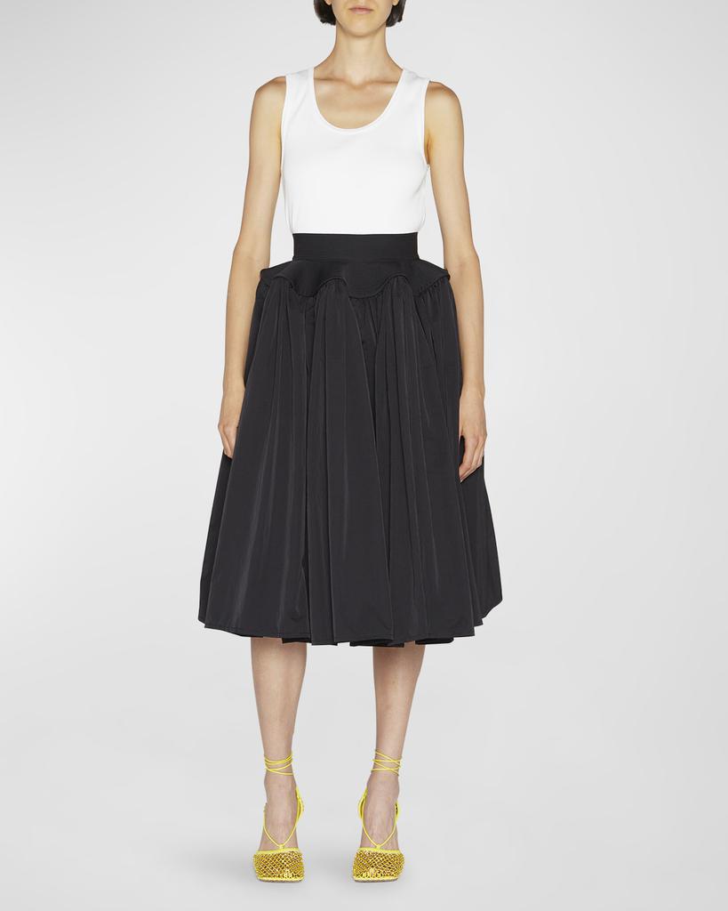 Gathered Midi Skirt w/ Flare Waistband商品第2张图片规格展示