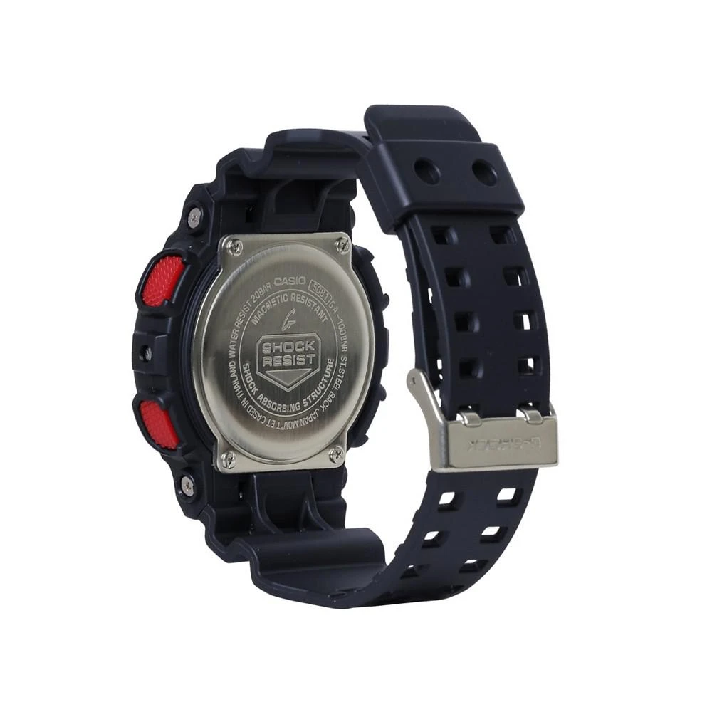 商品G-Shock|Men's Two Hand Quartz Black Resin Strap Ana-Digi Watch, 51.2mm, GA100BNR-1A,价格¥617,第2张图片详细描述