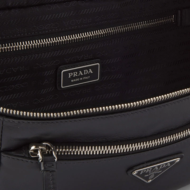 商品Prada|【预售3-7天】普拉达 21年秋冬 男士黑色皮革腰包2VH140_2DXV_F0002_V_OOO,价格¥15265,第4张图片详细描述