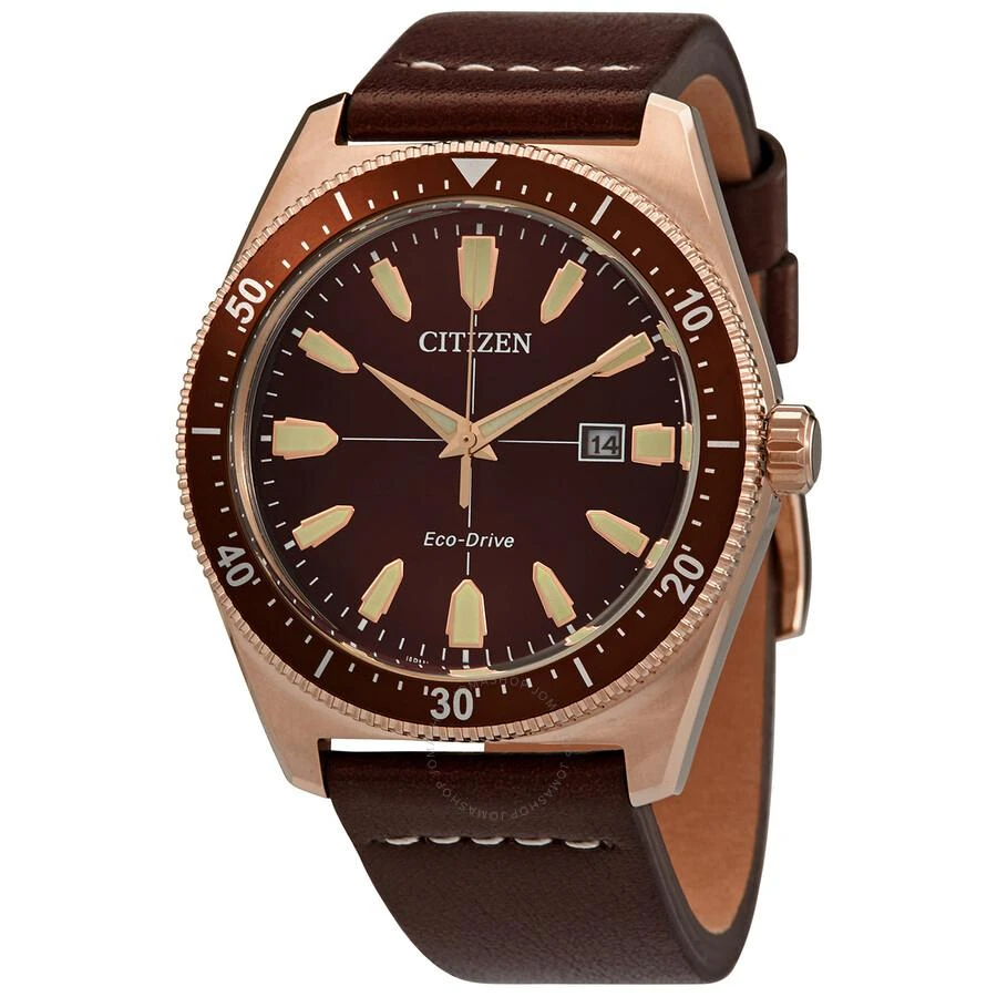 商品Citizen|Eco-Drive Brown Dial Brown Leather Men's Watch AW1593-06X,价格¥1457,第1张图片