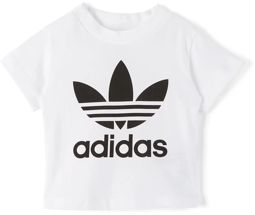 adidas Kids Baby White & Black Trefoil T-Shirt & Shorts Set 2