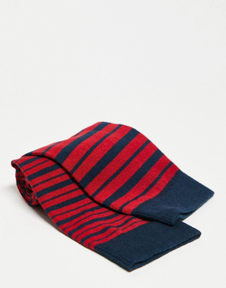 商品ASOS|ASOS DESIGN 2 pack ankle socks in red stripes,价格¥58,第3张图片详细描述
