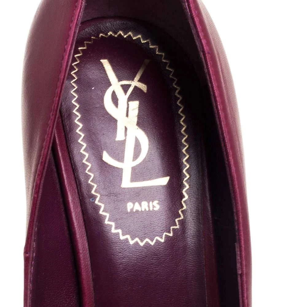 Saint Laurent Burgundy Leather Tribtoo Platform Pumps Size 37 商品
