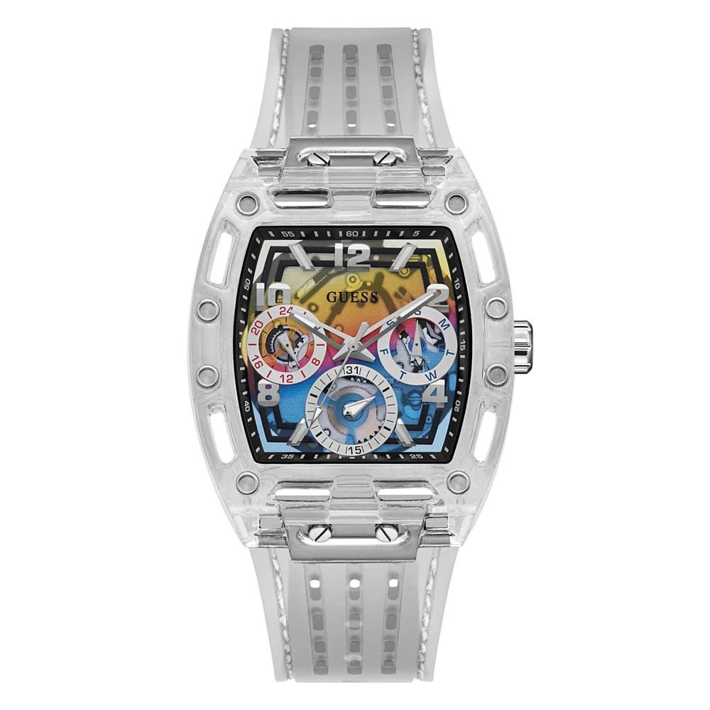 商品GUESS|Men's Clear Silicone Multi-Function Watch 44mm,价格¥1012,第1张图片