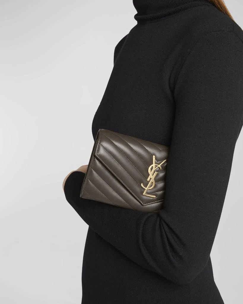 商品Yves Saint Laurent|YSL Monogram Large Envelope Flap Wallet in Smooth Leather,价格¥8417,第2张图片详细描述