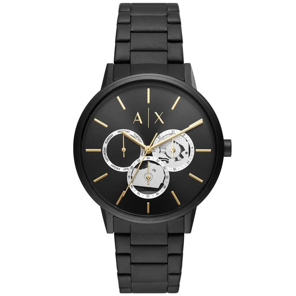 商品Armani Exchange|Men's Multifunction Black Stainless Steel Bracelet Watch,价格¥1065,第1张图片