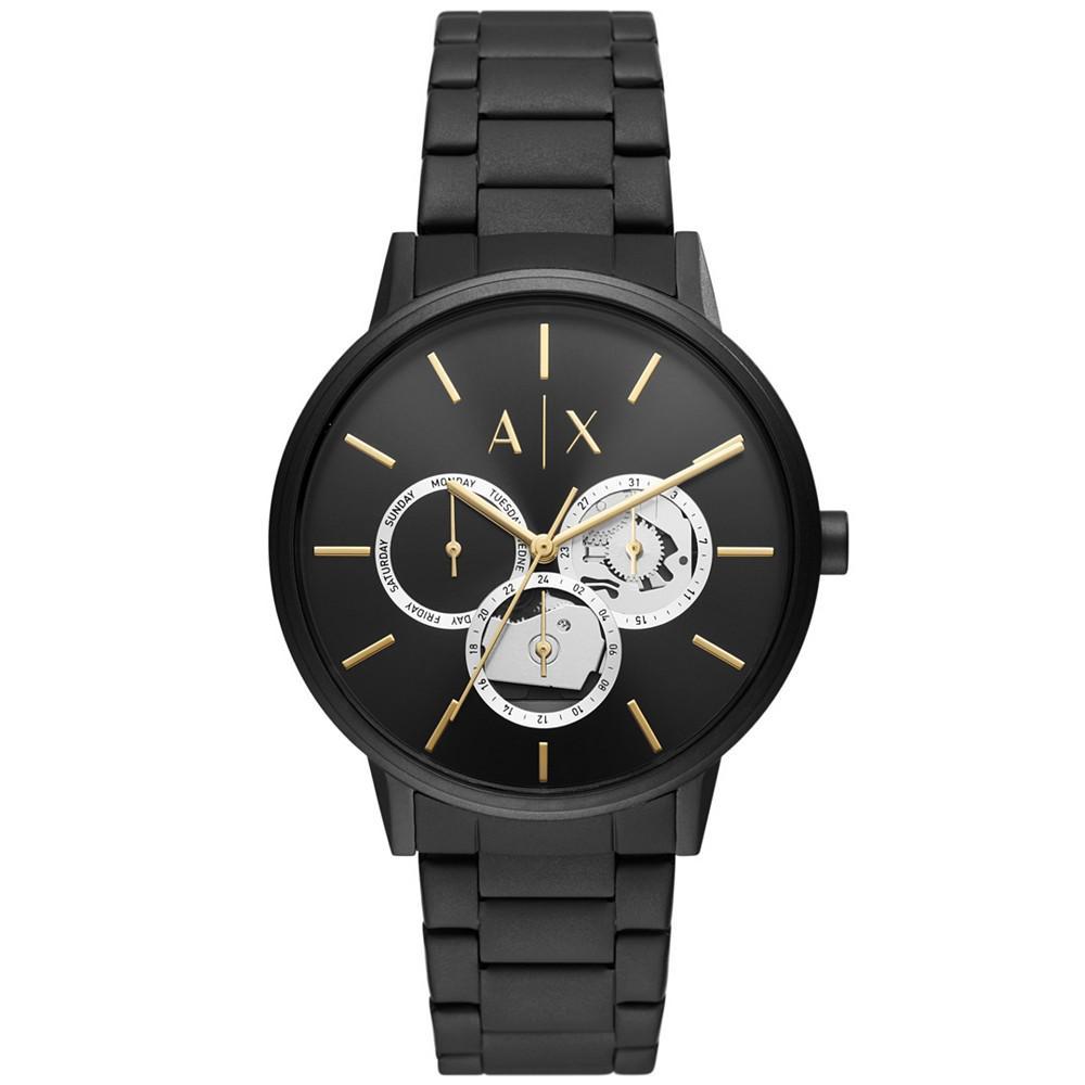 商品Armani Exchange|Men's Multifunction Black Stainless Steel Bracelet Watch,价格¥1327,第1张图片