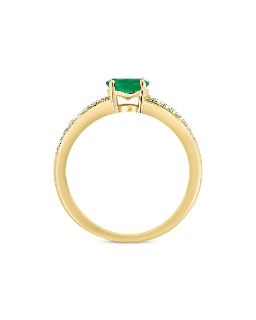 Emerald & Diamond Crossover Ring in 14K Yellow Gold 商品