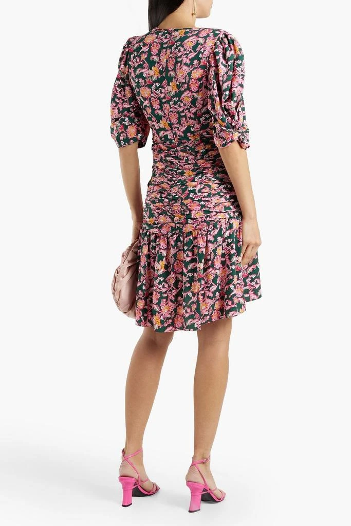 商品Diane von Furstenberg|Nancy ruched floral-print crepe mini dress,价格¥714,第3张图片详细描述