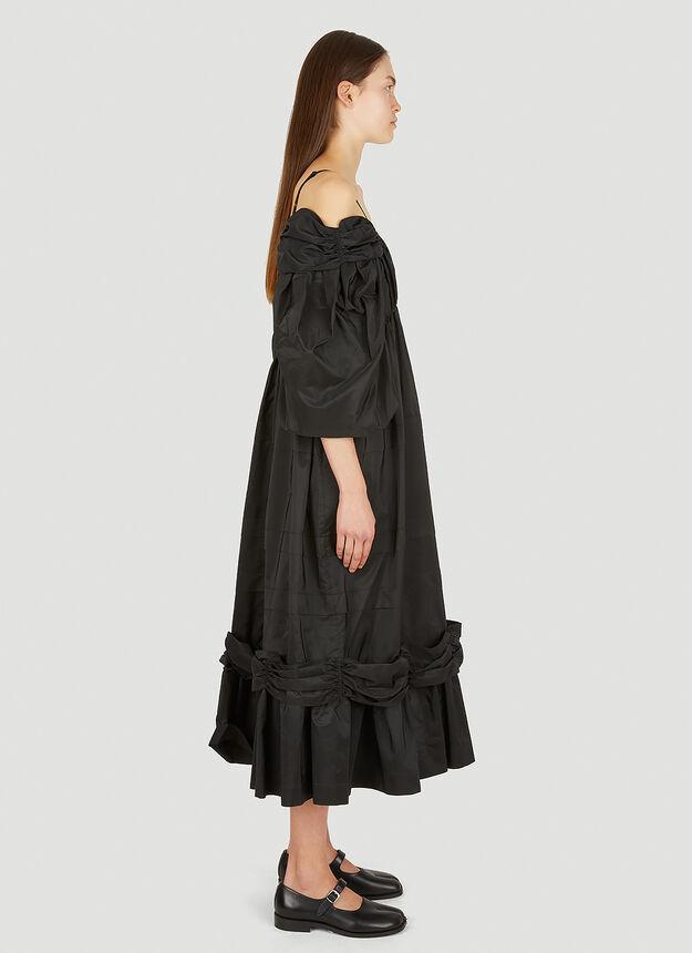 商品Simone Rocha|Off Shoulder Signature Sleeve Dress in Black,价格¥4474,第5张图片详细描述