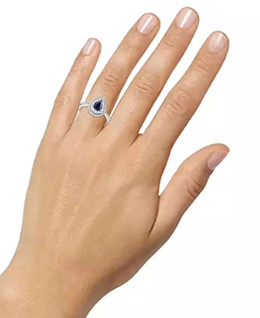 商品Macy's|Emerald (5/8 ct. t.w.) & Diamond (1/3 ct. t.w.) Teardrop Halo Ring in 14k Gold (Also in Ruby & Sapphire),价格¥4190,第2张图片详细描述