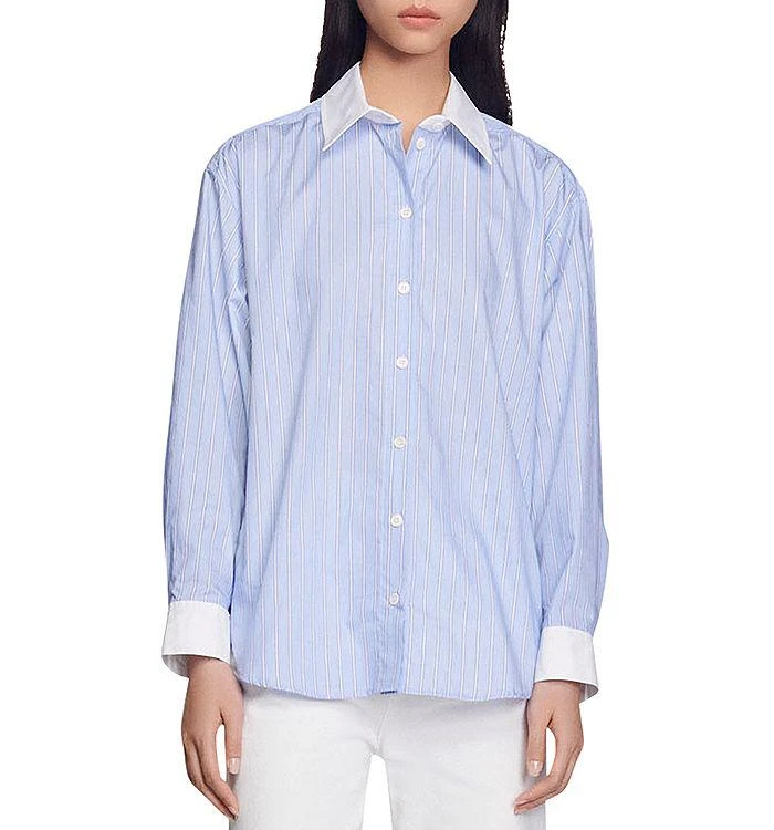 商品Sandro|Roxette Striped Shirt,价格¥1048,第1张图片