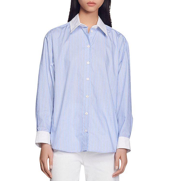 商品Sandro|Roxette Striped Shirt,价格¥1191,第3张图片详细描述