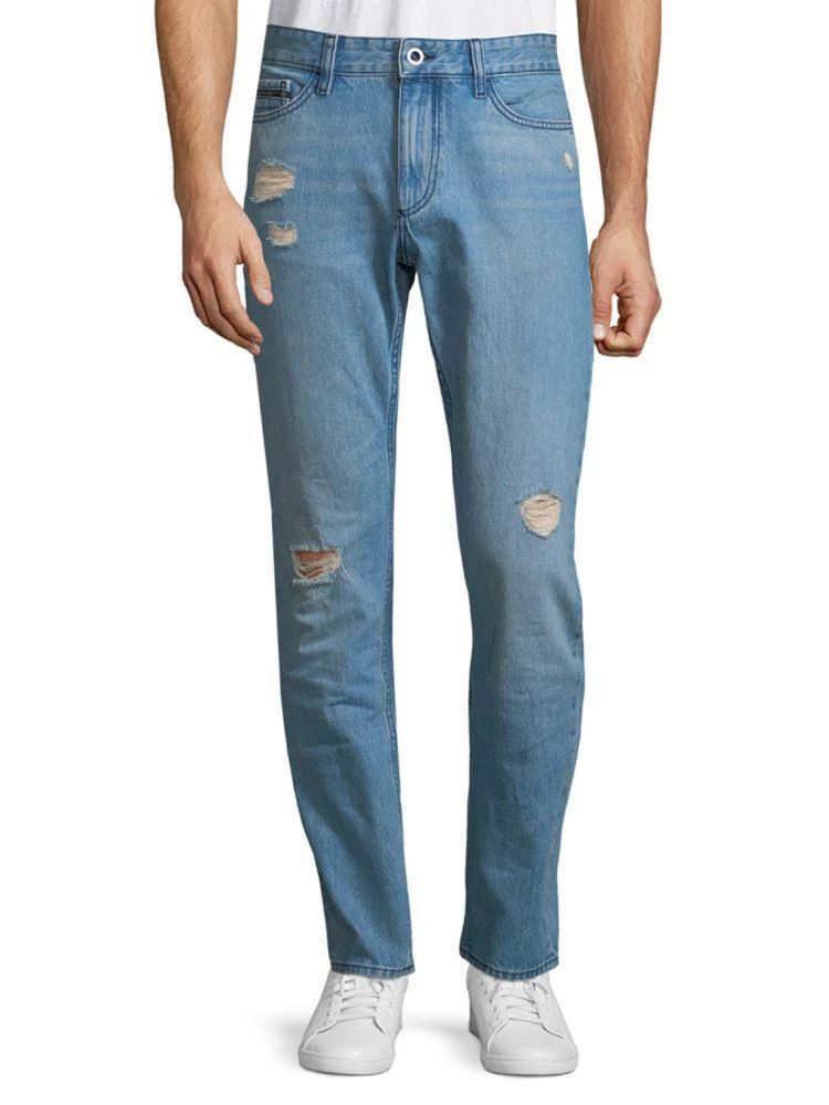 商品Calvin Klein|Slim-Fit Distressed Cotton Jeans,价格¥704,第1张图片