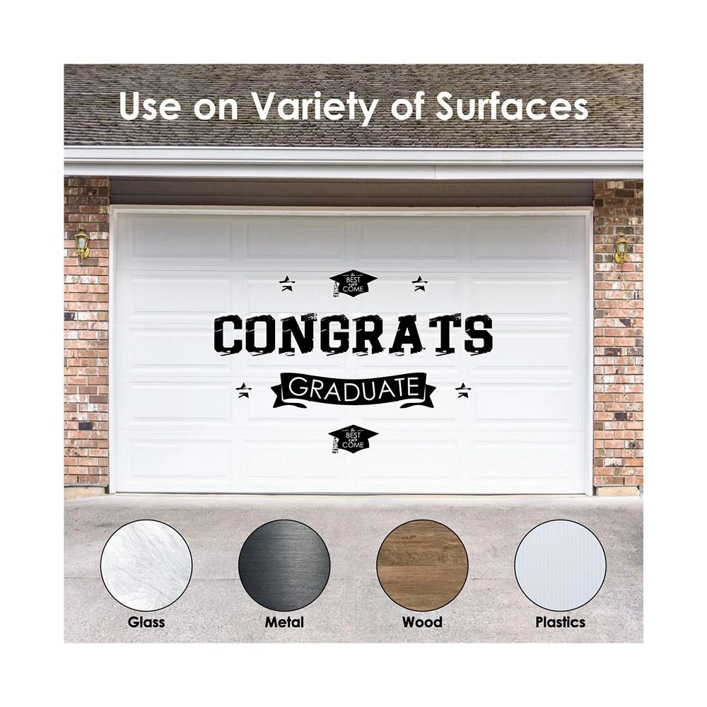 商品Big Dot of Happiness|Black & White Grad Best is Yet to Come Peel & Stick Wall Decals Backdrop,价格¥261,第2张图片详细描述