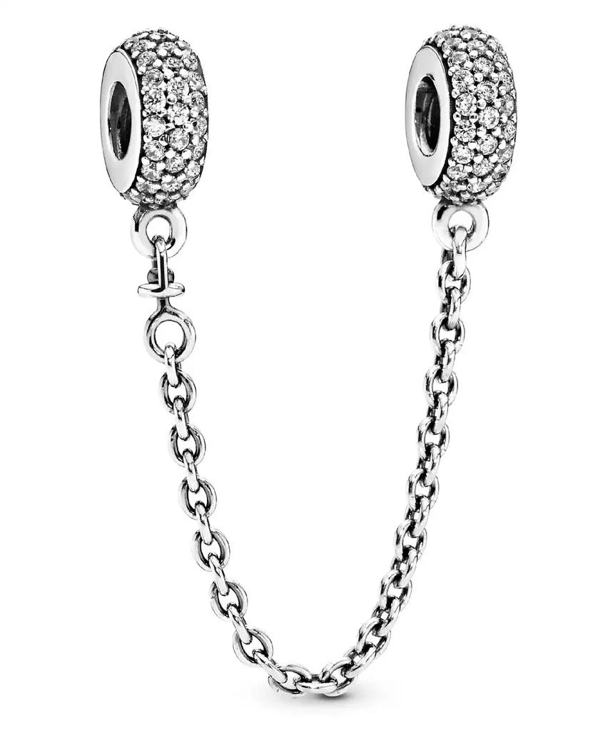 商品PANDORA|Sterling Silver Sparkling Pave Safety Chain Charm,价格¥624,第1张图片