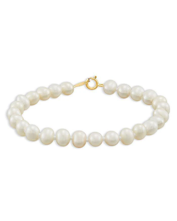 商品Bloomingdale's|Children's  Freshwater Pearl Strand Bracelet and Stud Earrings Set in 14K Yellow Gold,价格¥409,第4张图片详细描述