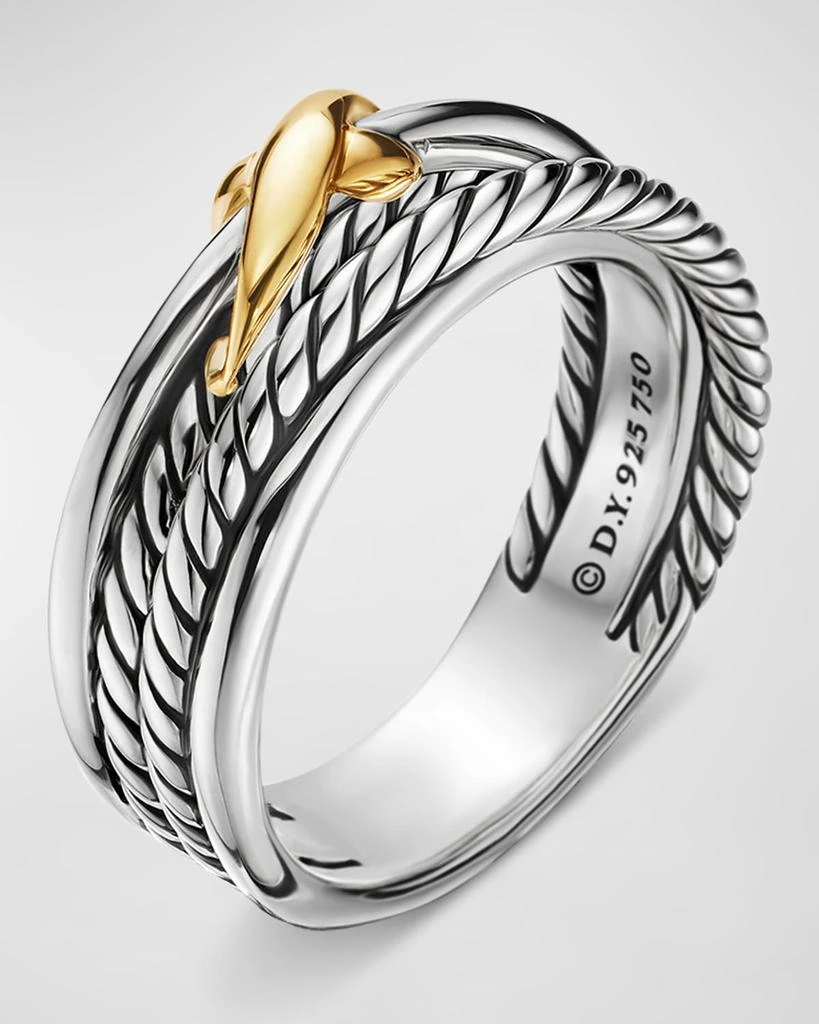 商品David Yurman|6mm X Crossover Ring in Silver with 18K Gold,价格¥2300,第3张图片详细描述