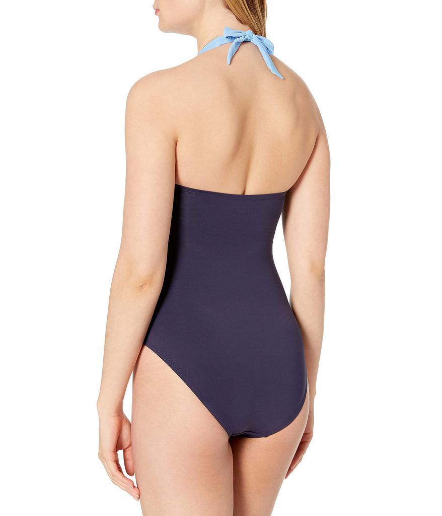 商品Nautica|Women's Standard Shirred Front Colorblock Halter One Piece,价格¥777,第4张图片详细描述