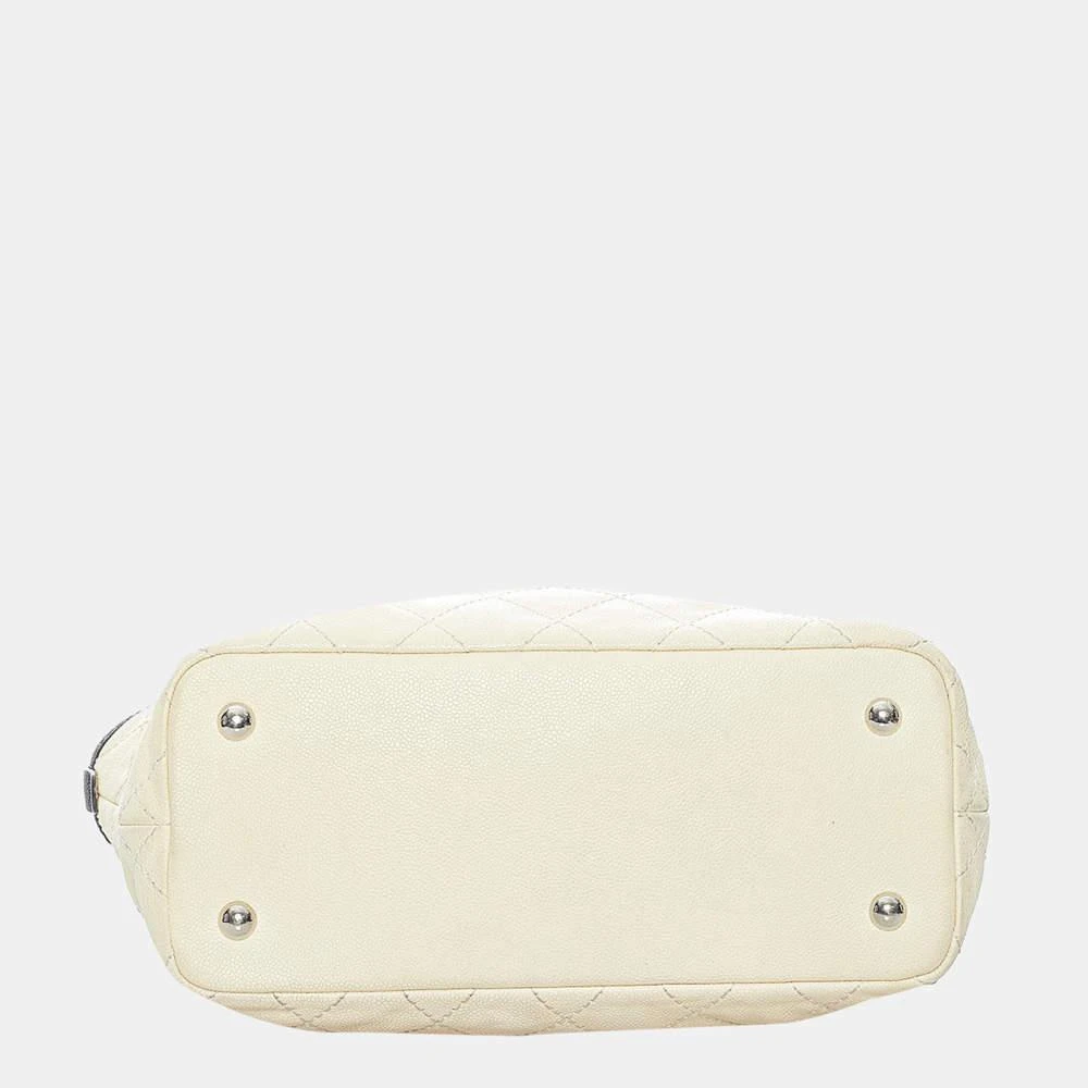 商品[二手商品] Chanel|Chanel Black/White Caviar Shopping Tote Bag,价格¥14600,第4张图片详细描述
