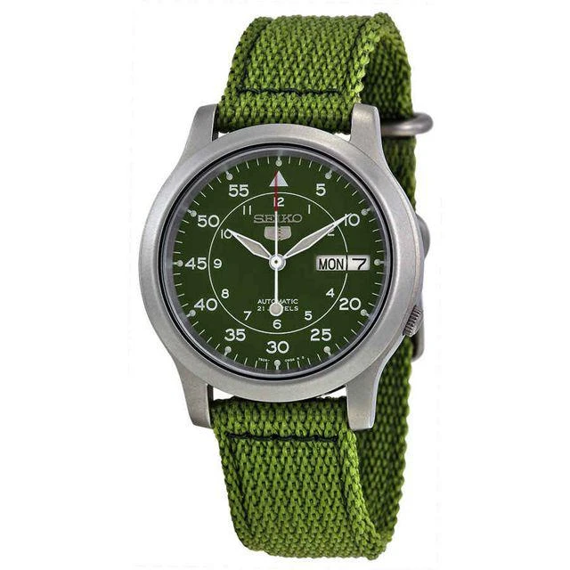 商品Seiko|Seiko 5 Green Dial Green Canvas Men's Watch SNK805,价格¥933,第1张图片