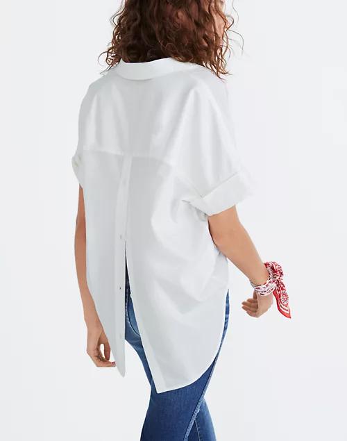 Courier Button-Back Shirt in Pure White商品第1张图片规格展示