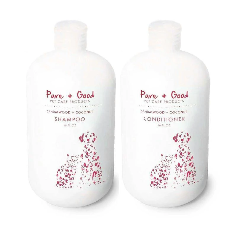 商品Pure and Good|Sandalwood + Coconut Shampoo & Conditioner set,价格¥211,第1张图片