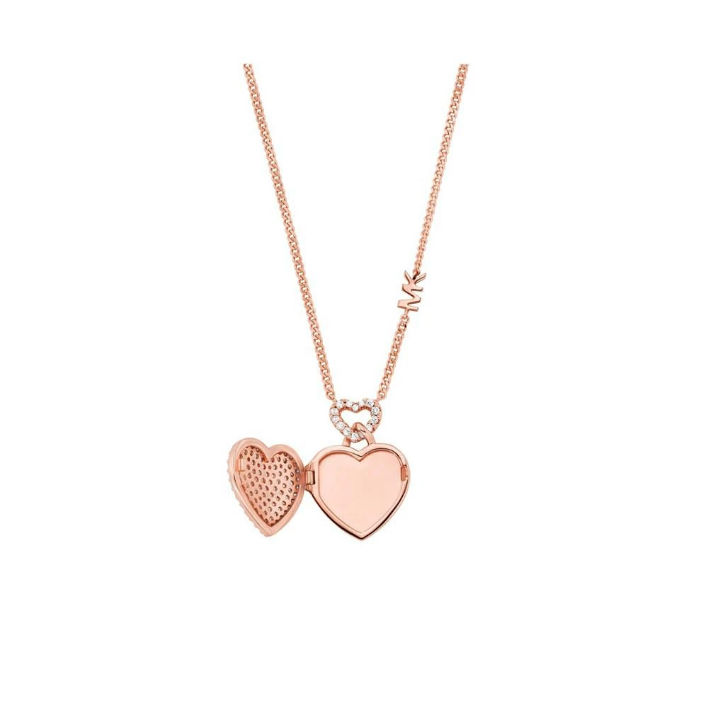 商品Michael Kors|Sterling Silver Pave Heart Locket Necklace,价格¥369,第2张图片详细描述