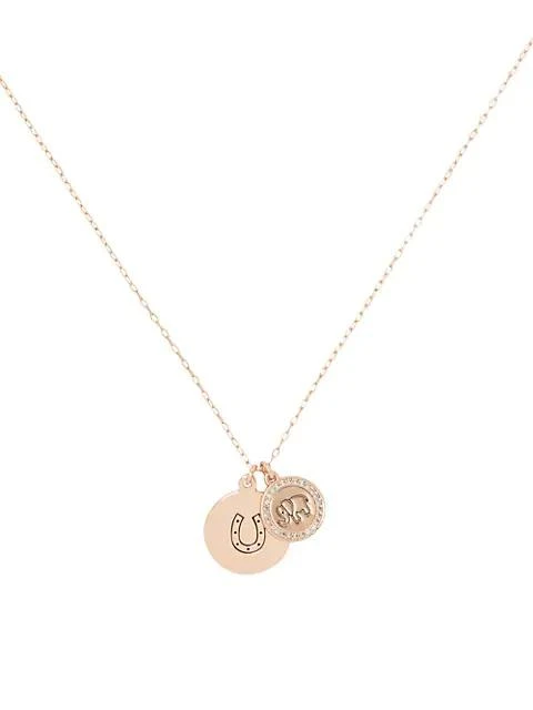 商品Kate Spade|Rose Goldtone & Cubic Zirconia Good Luck Pendant Necklace,价格¥303,第2张图片详细描述