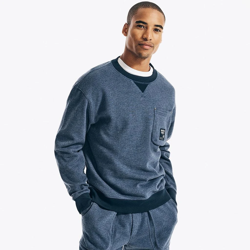 商品Nautica|Nautica Mens Nautica Jeans Co. Crewneck Pocket Sweatshirt,价格¥161,第2张图片详细描述