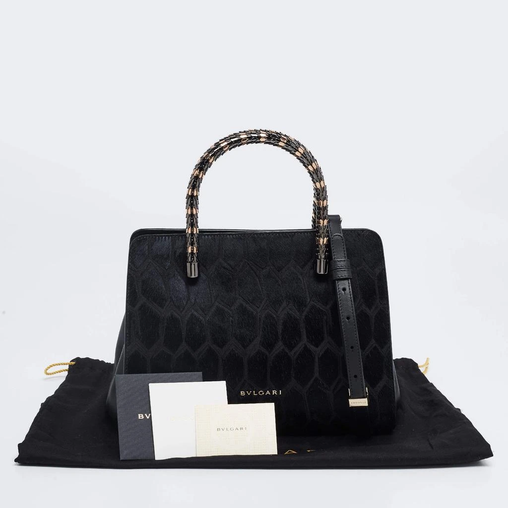 Bvlgari Black Leather and Calf Hair Serpenti Scaglie Tote 商品