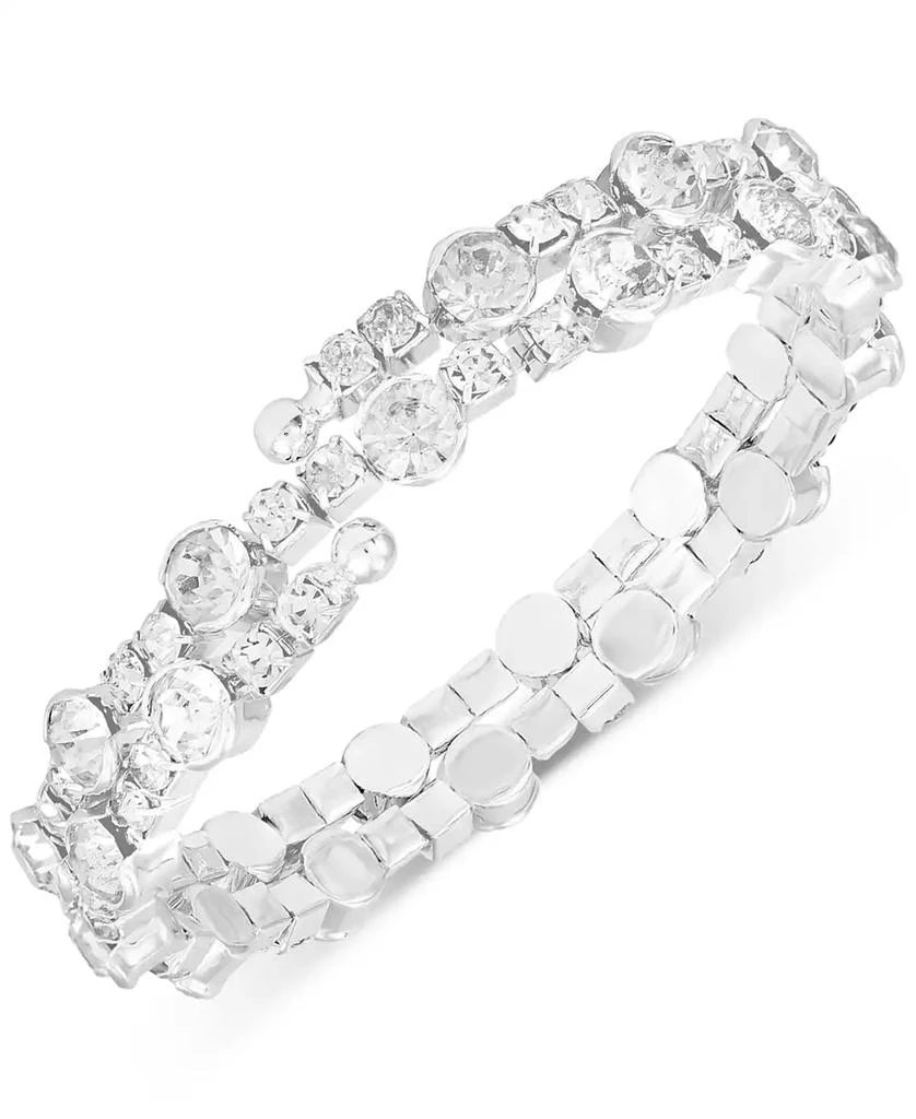 商品GUESS|Silver-Tone Crystal Coil Tension Bracelet,价格¥81,第1张图片