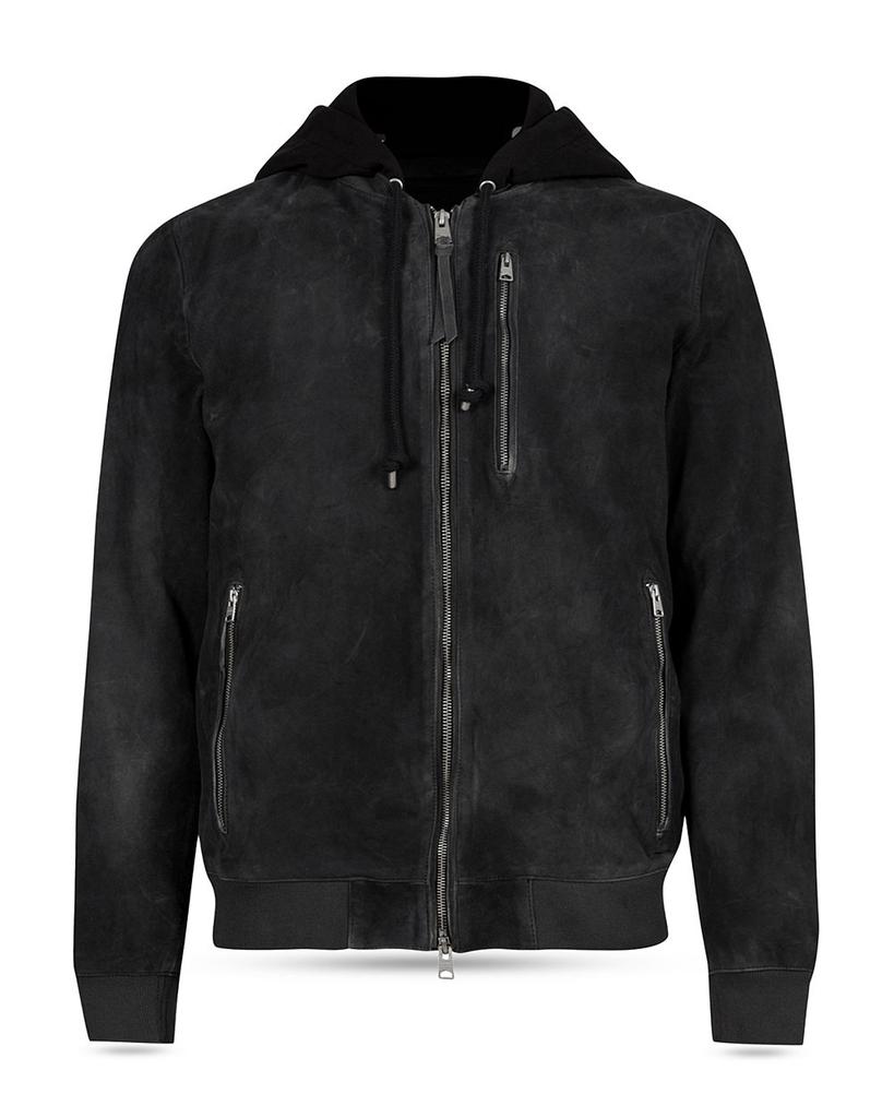 Troy Hooded Leather Bomber Jacket商品第6张图片规格展示