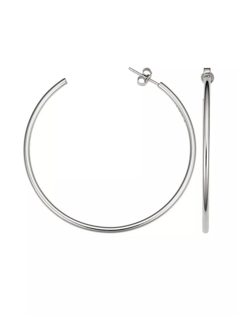 商品Oradina|14K White Gold Open Hoop Earrings,价格¥3190,第1张图片