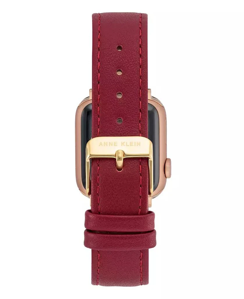 商品Anne Klein|Women's Red Genuine Leather Band designed for Apple Watch® 42mm (Series 10) & 38/40/41mm,价格¥225,第3张图片详细描述