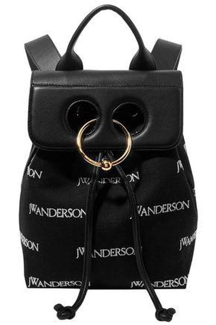 商品JW Anderson|Pierce刺绣帆布和皮革背包,价格¥4704,第1张图片