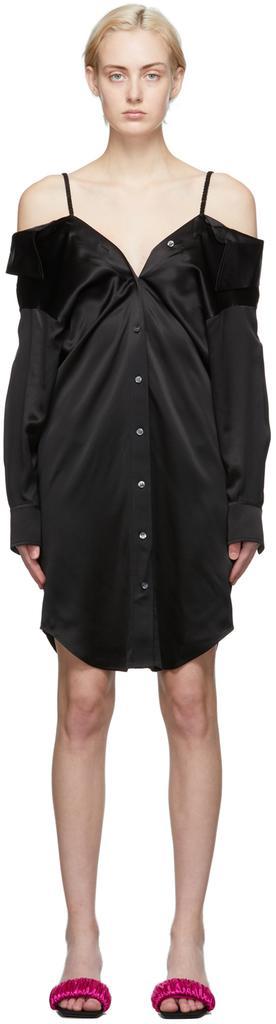 商品Alexander Wang|Black Off-The-Shoulder Shirt Dress,价格¥3138,第1张图片