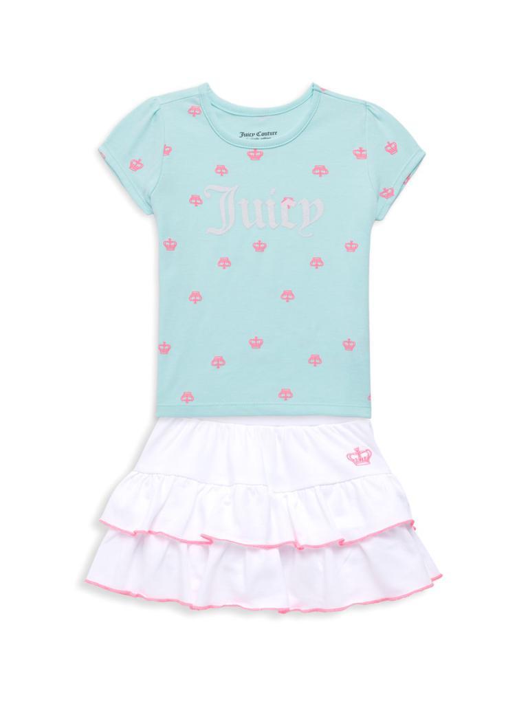 商品Juicy Couture|Little Girl’s 2-Piece Tee & Skort Set,价格¥185,第1张图片