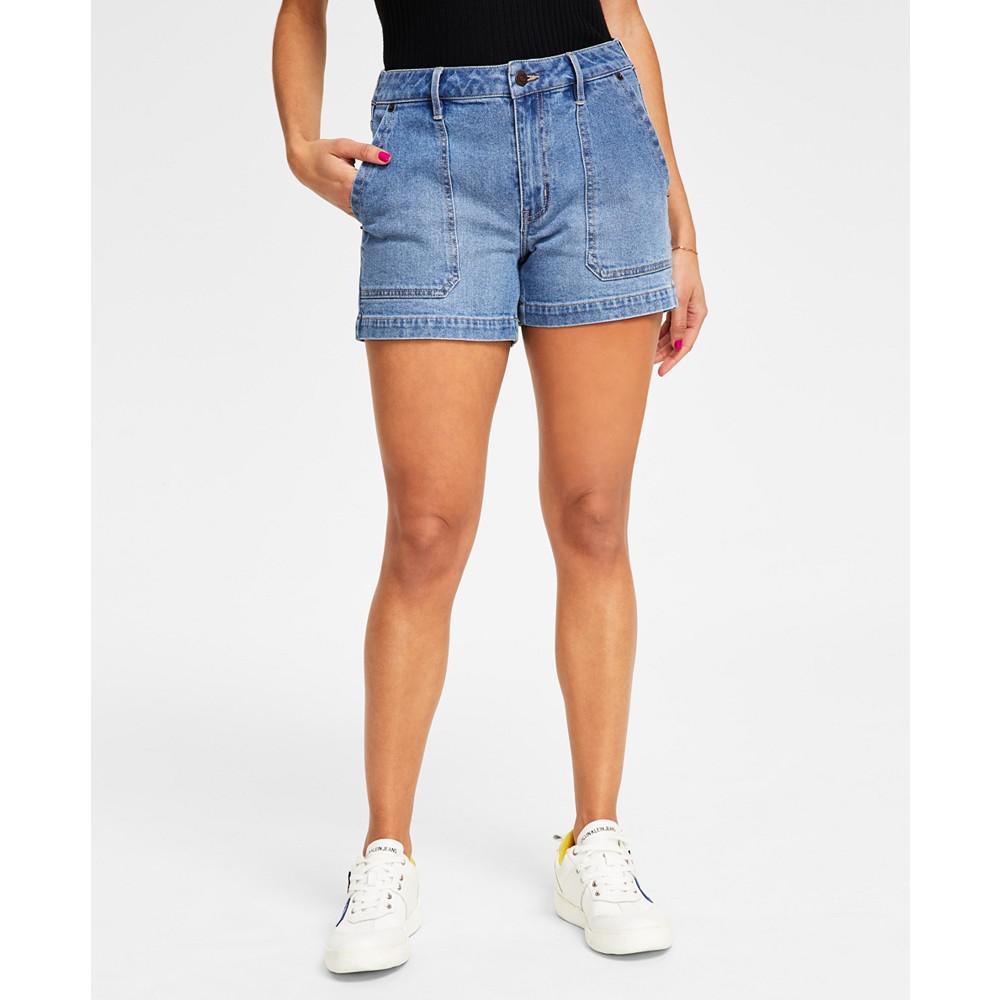 商品Calvin Klein|Women's Mid Rise Utility Denim Shorts,价格¥421,第1张图片