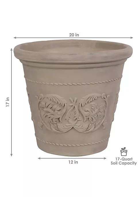 商品belk|Decor 20 In Arabella Dual Wall Polyresin Planter   Beige   Set Of 4,价格¥1911,第5张图片详细描述